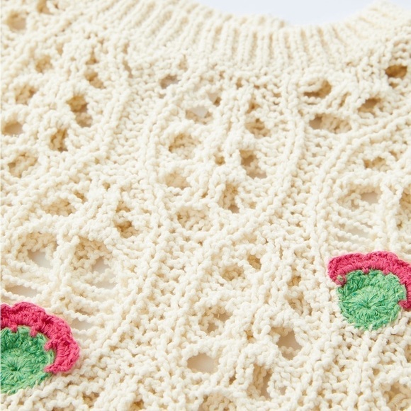 Zara Kids Floral Embroidered Sweater - Picture 3 of 8